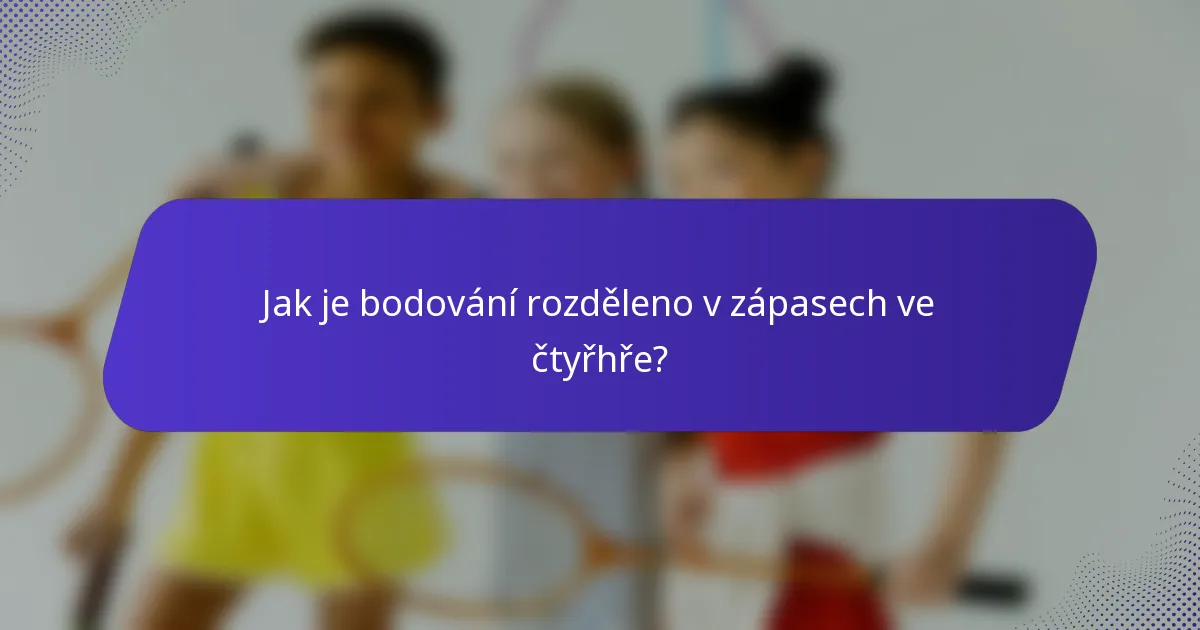 Jak je bodování rozděleno v zápasech ve čtyřhře?